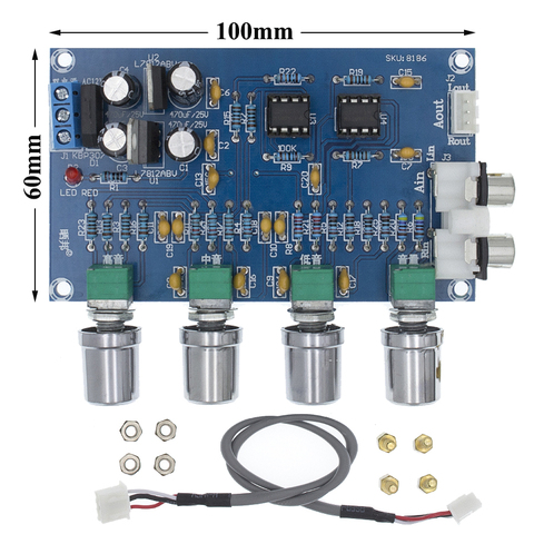 PREAMPLIFICADOR ESTÉREO XH-M164 NE5532, preamplificador, placa de tono, de 4 canales módulo amplificador, circuito de Control de 4 canales, preamplificador de teléfono ► Foto 1/6