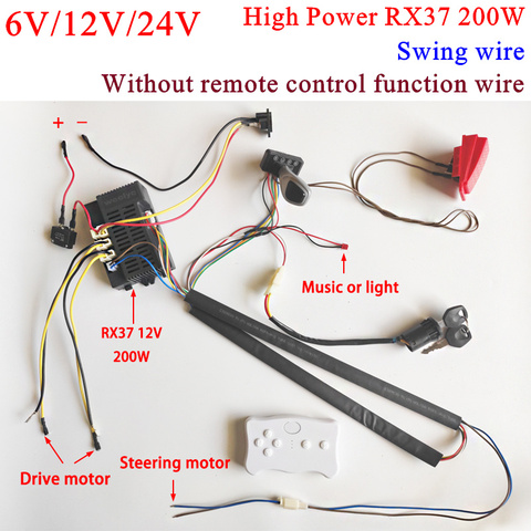 Coche eléctrico para niños de 12V y 6V y 24V, kit de interruptor y cables modificados, con control remoto Bluetooth de 2,4G, coche eléctrico para bebés hecho a mano ► Foto 1/6