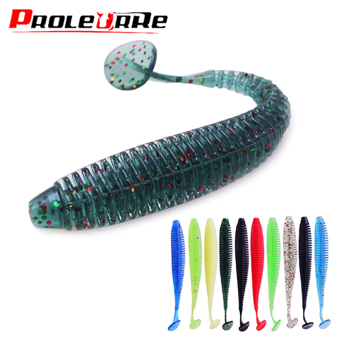 1 piezas de cebo gusano larvas T cola Wobblers señuelo de pesca 95mm 3g Aritificial de silicona sal olor Bass cebo de pesca de Lucio ► Foto 1/6
