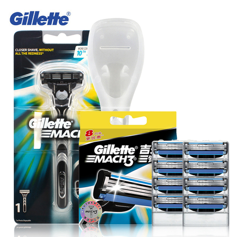 Original Gillette Mach 3 de afeitar cuchillas de afeitar marca Mach3 para hombres barba afeitado cuchilla de afeitar caja de viajes afeitado y pelo eliminación ► Foto 1/6