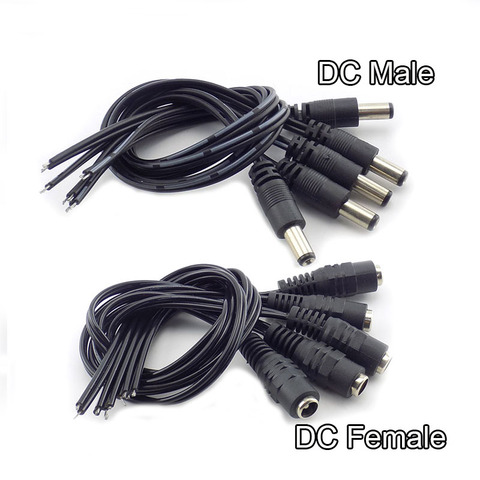 1 Uds 5 uds 10 Uds 2,1*5,5mm 12v DC conectores macho hembra Cable de extensión Cable CCTV Cámara LED tira de luz ► Foto 1/6