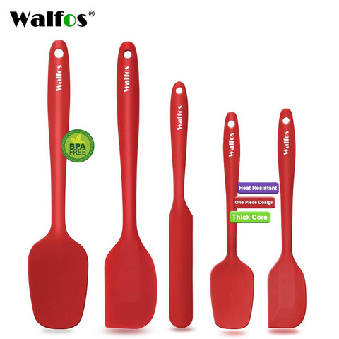 Walfos-Juego de 5 unidades de espátula de silicona antiadherente para repostería, espátula de silicona resistente al calor, utensilio de cocina ► Foto 1/6