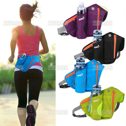 Riñonera de running para mujer con soporte para botella de agua