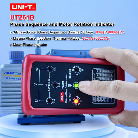 UNI-T Indicador de secuencia de fase UT261B y rotación de Motor, secuencia de fase faltante, rotación de Motor ► Foto 1/6