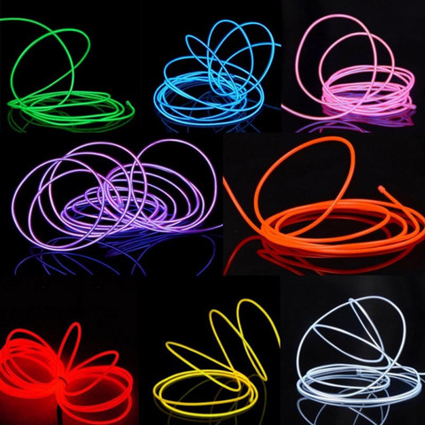 Luz de neón Flexible que brilla en EL Cable, Cable de cuerda, luces LED para Navidad, baile, Rave, decoración, zapatos, ropa, lámpara de tira LED USB ► Foto 1/6