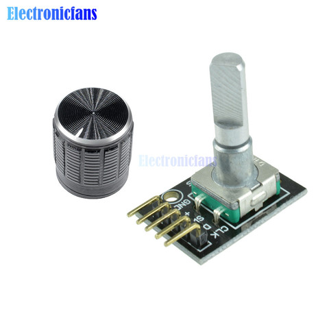 Módulo Codificador rotativo de KY-040 de 360 grados, interruptor de Sensor de ladrillo con potenciómetro giratorio Botón de 15x16,5mm, tapa de agujero para Arduino, 5 uds. ► Foto 1/6