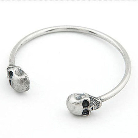 Pulsera de Metal de doble cara con diseño de Calavera, joyería Retro con personalidad, accesorios delicados sencillos y elegantes, cadena con correa para la muñeca ► Foto 1/3