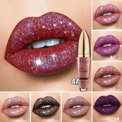 Lápiz labial líquido mate a brillante para mujer, 18 colores, brillante, brillante, diamante, resistente al agua, de larga duración, maquillaje de labios ► Foto 1/6