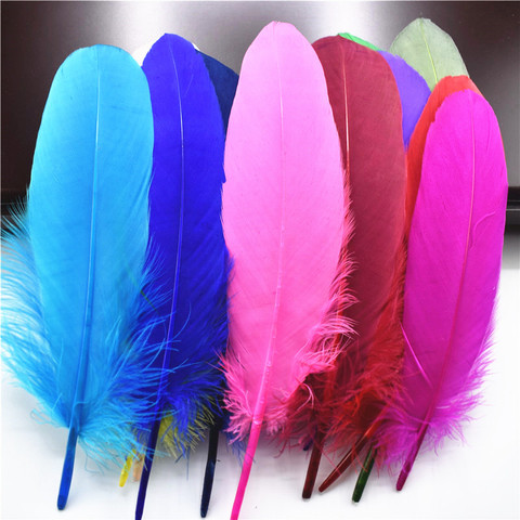 Plumas de ganso naturales de poste duro al por mayor para manualidades, plumas de 5-7 pulgadas/13-18cm, joyería DIY, plumas, Decoración Para Boda y hogar ► Foto 1/6