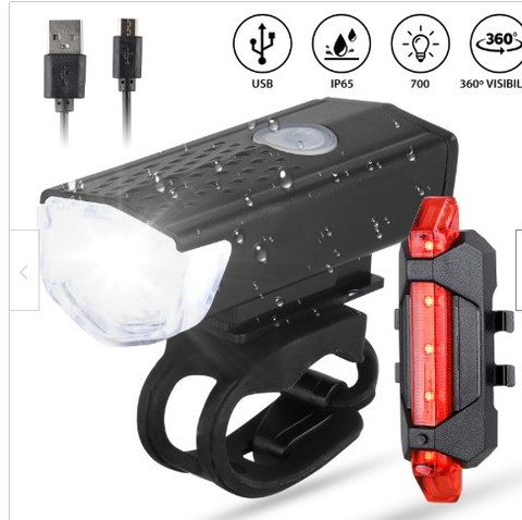 Luz LED recargable por USB para bicicleta, 300 lúmenes, faro delantero de bicicleta de montaña, luz linterna para bicicleta, accesorios ► Foto 1/6