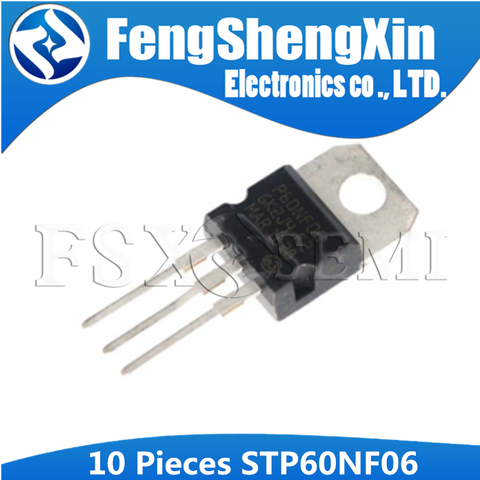 10 Uds STP60NF06 TO220 P60NF06-220 STP60NF06L 60NF06 MOSFET de potencia ► Foto 1/1