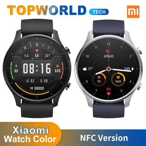 Reloj inteligente Xiaomi Mi Color NFC, reloj inteligente deportivo con control del ritmo cardíaco, Color, Pantalla AMOLED de 1,39 