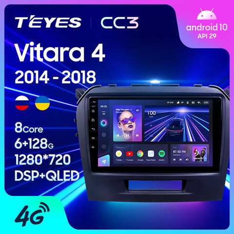 TEYES-Radio Multimedia CC3 con GPS para coche, Radio con reproductor de vídeo, navegador estéreo, Android 10, No 2din, dvd, para Suzuki Vitara 4 2009-2016 ► Foto 1/6