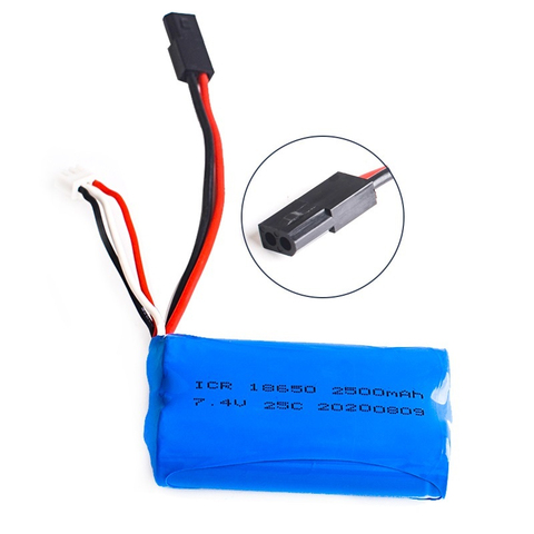 1-10 Uds 7,4 V 2500mah batería de Li-Ion 18650 25C para BG1518 BG1513 BG1515 BG1507 BG1506 1/12 coche camión RC Barco de juguete de 1500mah batería de la batería ► Foto 1/3