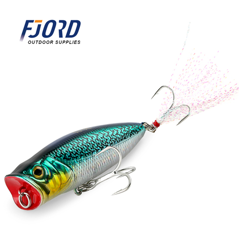 FJROD de alta calidad 70mm 14g Popper cebo duro Minnow Señuelos de Pesca luminosa duro cebo Artificial cebos, aparejos de pesca ► Foto 1/6