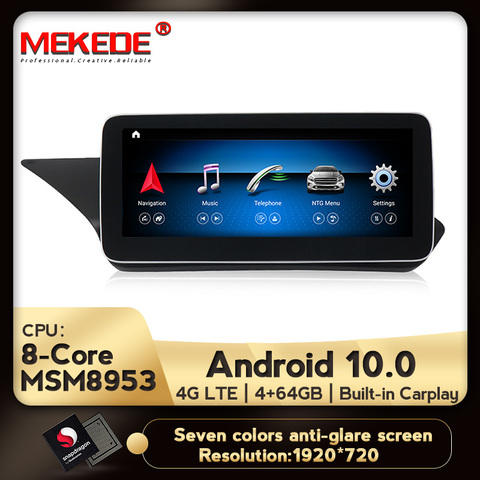 Reproductor multimedia para coche Mercedes Benz, radio estéreo de pantalla HD con Android 10, 8 núcleos, navegación GPS, Core 4G, 64G, soporte 4G LTE, compatible con automóvil clase E W212 E200 E230 E260 E300 S212 ► Foto 1/6