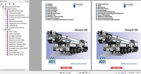 Para grúa Terex Demag, servicio completo de modelismo, Manual de entrenamiento técnico, Manual de diagrama y operación ► Foto 1/4