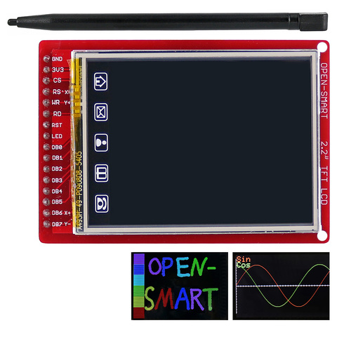 2,2 pulgadas de pantalla táctil TFT LCD Placa de módulo con lápiz táctil de 2,2 