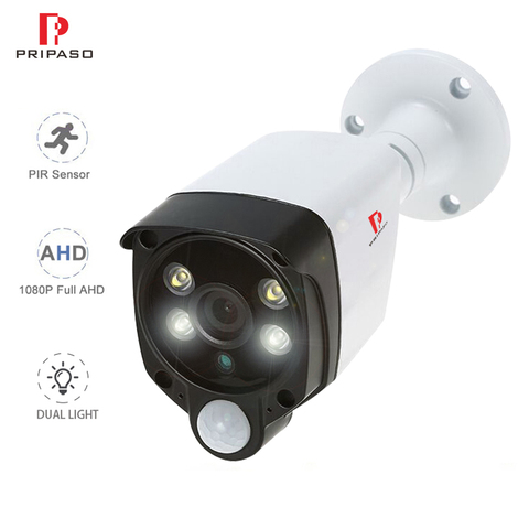 1080P AHD Bullet Cámara PIR Detector de movimiento de seguridad CCTV cámara de vigilancia al aire libre a prueba de agua 20M IR distancia ► Foto 1/6