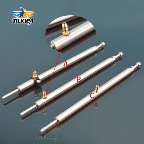 Tubo de acero inoxidable con boquilla engrasar, eje de acero inoxidable de 4mm para barco de carreras eléctrico RC, L10/13/15/20/25/30/35cm de longitud ► Foto 1/6