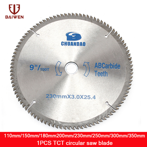 Hoja de sierra Circular para Corte de aluminio de madera, herramienta rotativa de 40-110 dientes, 150mm/180mm/200mm/230mm/300mm/350mm/120mm ► Foto 1/6