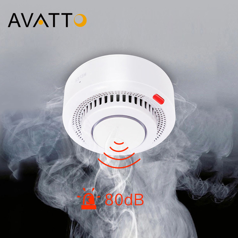 AVATTO Tuya WiFi inteligente Detector de humo de vida inteligente APP fuego Sensor de alarma sistema de seguridad de la casa de los bomberos de automatización de casa inteligente ► Foto 1/6