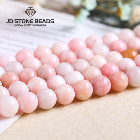 Cuentas de ópalo Rosa Natural 3A 5A, tamaño a elegir de 6/8/10mm, Piedra Rosa de alta calidad, bricolaje, accesorios hechos a mano, adornos para fabricación de joyas ► Foto 1/6