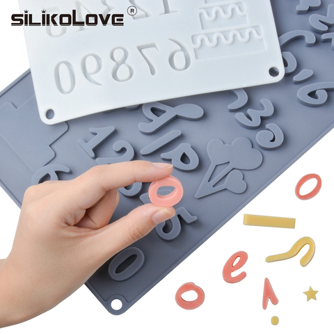 SILIKOLOVE-Molde de silicona para Chocolate con letras hebreo, números arábigos, bricolaje, para herramientas de decoración de pasteles horneados, moldes para hornear ► Foto 1/6