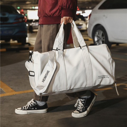 Bolso de viaje para gimnasio para hombre y mujer, bolsa grande y pequeña de fin de semana, para Fitness en seco y húmedo, de cuero PU, para deportes al aire libre ► Foto 1/6