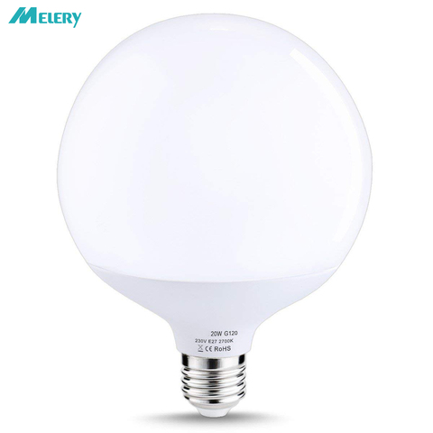 Bombilla de luz LED 20 W globo G120 E27 Edison tornillo de halógeno de 200 W bombillas equivalente blanco cálido 2700 K 1800lm 270 grado ángulo del haz de luz ► Foto 1/6