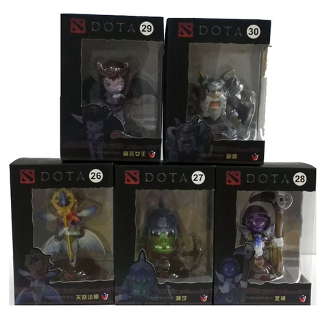 5 unids/set DOTA 2 Juego Reina del dolor modelo Zeus Tidehunter Skywrath mago la muerte modelo decoración caja de PVC figuras de acción Juguetes ► Foto 1/6