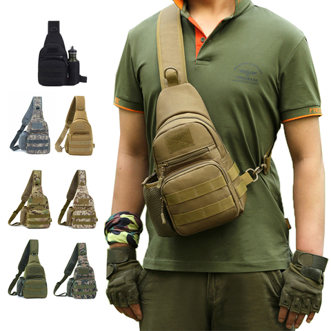 Bolso de hombro militar táctico para hombre, bandolera Molle, Camuflaje Multicam, Camping, viajes, senderismo, caza, mochila militar ► Foto 1/6