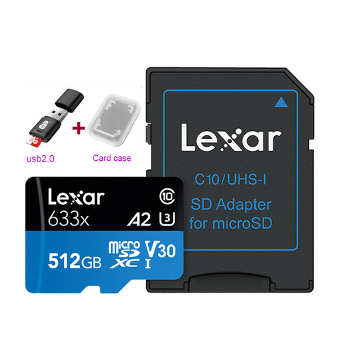 Lexar-tarjeta Micro SD 633X Original, 95 mb/s, 512GB, 128g, 256GB, SDXC, SDHC, lector de tarjetas de memoria, para Uhs-1 Dron, Gopro, videocámara deportiva ► Foto 1/5