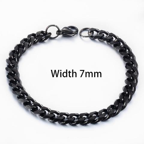 Pulsera cubana negra de acero inoxidable para hombre y mujer, joyería de moda de Hip-Hop, 2022 ► Foto 1/4