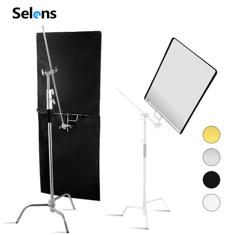 Selens-Panel de bandera de acero inoxidable para estudio de vídeo profesional, Kit de tela negra para fotografía, en 4 colores ► Foto 1/6