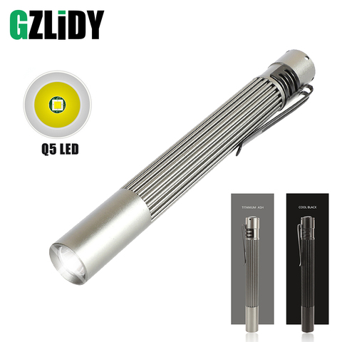 Mini linterna LED, luz de pluma portátil con Clip de bolsillo, súper brillante, resistente al agua, de aleación de aluminio, alimentada por 2 baterías AAA ► Foto 1/6