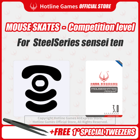 Hotline Games Mouse Skates Nivel de competencia, patines de ratón, pies de repuesto, almohadilla de ratón para SteelSeries Sensei Ten 0,28mm/0,7mm de espesor ► Foto 1/6
