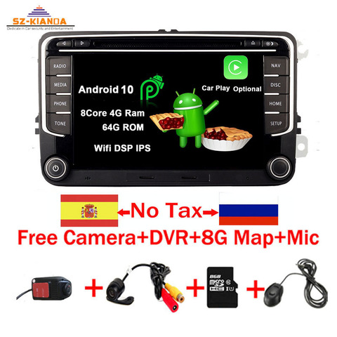 RCD360 RNS 510 RCD330 Android 10 Radio del coche para VW Golf 6 Jetta MK5 MK6 Tiguan CC Polo Passat 6 Wifi 3G GPS Bluetooth Playstore ► Foto 1/6