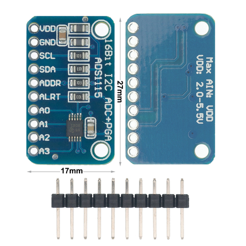 Módulo de 16 bits I2C ADS1115, ADC de 4 canales con amplificador de ganancia profesional RPi ► Foto 1/6