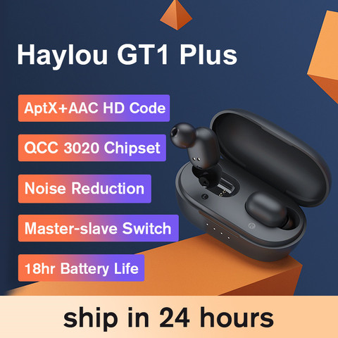 Haylou GT1 Plus-auriculares, inalámbricos por Bluetooth, auriculares APTX 3D de sonido Real con control táctil y cancelación de ruido DSP, Chip QCC 3020 ► Foto 1/6
