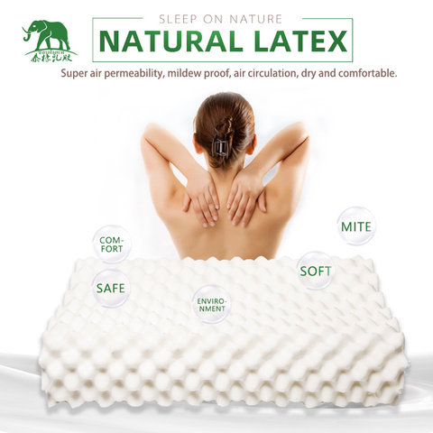 Almohada de látex Natural puro para cuidado de la salud, protección de cuello, vertebras, almohada ortopédica, almohada de látex Natural para niños de Tailandia ► Foto 1/5