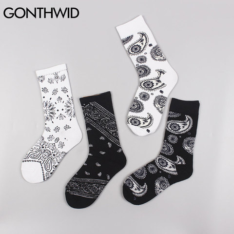 GONTHWID-calcetines con estampado de Cachemira para hombre y mujer, ropa de calle, Hip Hop, Casual, Harajuku, moda para hombre ► Foto 1/5
