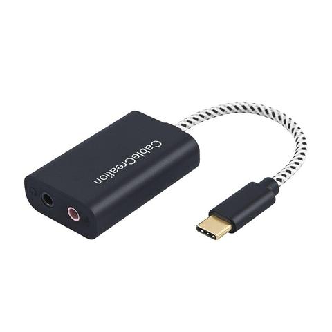 Adaptador de Audio USB C, tarjeta de sonido de Estéreo externo tipo C con conector de auriculares y micrófono para Windows,Mac y Android ► Foto 1/6