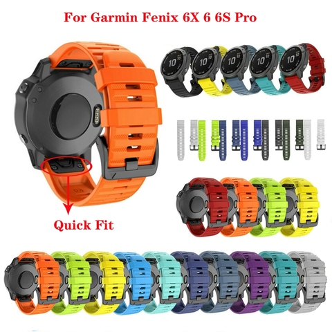 JKER-Correa de silicona para relojes, banda de muñeca de 26-22mm y liberación rápida para Garmin Fenix 6X Pro, de diferentes colores y tamaños ► Foto 1/6