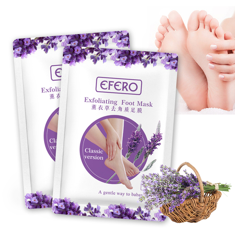 4 Uds = 2 pares de humedad máscara pelar callo eliminar la piel muerta de las cutículas talón mascarilla exfoliante de pies para las piernas, calcetines de pedicura ► Foto 1/6