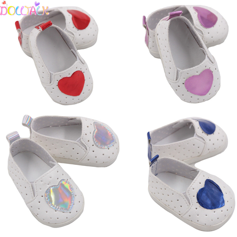 Zapatos de muñecas para bebés recién nacidos de 43cm, calzado de muñeco de corazón de 18 pulgadas, bonitos, accesorios para muñecas, juguete para regalo para niñas ► Foto 1/6