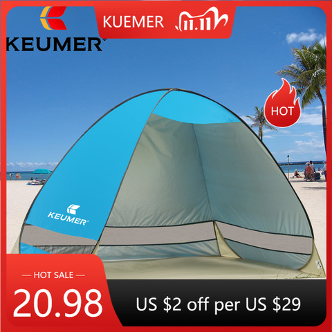 Carpa de playa automática con protección UV, tienda emergente, toldo para toldo, toldo para viajes, tiendas de campaña para turistas ► Foto 1/6