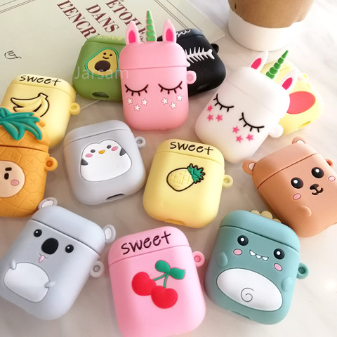 Funda de silicona con dibujos animados para auriculares, funda bonita para Airpod, funda de airpods, 3D, Año Nuevo ► Foto 1/6