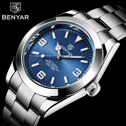 BENYAR-relojes mecánicos automáticos para hombre, de lujo, de la mejor marca, de 41mm, azul, resistente al agua hasta 50m, 2022 ► Foto 1/6