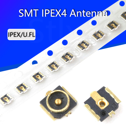 Base de antena de parche IPX4/IPEX4 de 4. ª generación, conector WiFi Coaxial IPEX/U.FL SMT RF, generación de 4 antenas, extremo de placa, 10 Uds. ► Foto 1/2